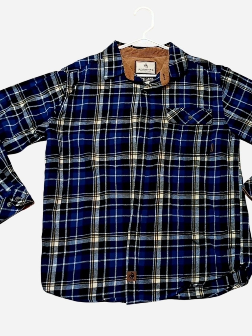 Legendary Whitetails Blue and White Plaid Button-Down Shirt